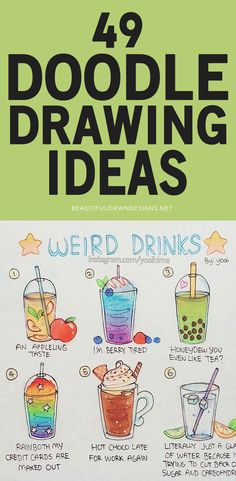 the four different types of doodle drawing ideas