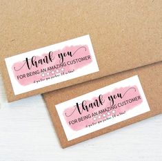 two envelopes with thank you for being an amazing customer