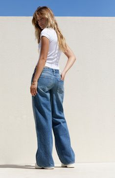 Level up your denim rotation with the Casey Medium Indigo Low Rise Baggy Jeans from PacSun. Featuring a trendy low-rise waist and an ultra-slouchy full-length leg, these jeans offer a relaxed, baggy fit that exudes laid-back vibes. Complete with a classic 5-pocket body and lightly distressed edges, they're the perfect combination of comfort and style for any casual occasion.


	Model is wearing a size 26
	Model measurements: 5’7” height, 32” bust, 23” waist, 34” hip Casual Mid-rise Cargo Jeans For Spring, Casual Medium Wash Jeans With Relaxed Fit Hips, Blue Relaxed Fit Cropped Jeans, Light Wash Mid-rise Cargo Jeans For Summer, Medium Wash Loose Fit Jeans For Summer, Relaxed Light Wash Summer Jeans, High Rise Dark Wash Summer Cargo Jeans, Relaxed Blue Denim Bottoms, High Rise Dark Wash Cargo Jeans For Summer