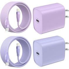 three different types of charger and cords