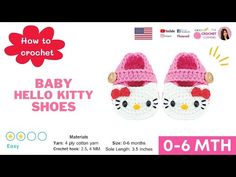 an advertisement for baby hello kitty shoes