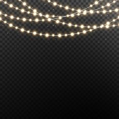 a string of lights on a transparent background