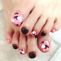 Valentine Pedicure Designs, Valentine Pedicure, Valentines Pedicure, Short Toenails, Fruit Nail, Pedi Ideas, Fruit Nail Art