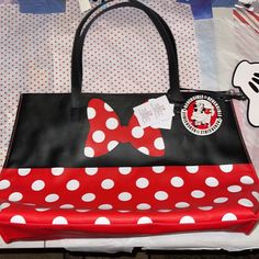 Disney Parks Exclusive-Minnie&Mickey Reversible Tote W A Glove Coinpurse/Bagcharm. Measurements All Shown In Pics. Made Of Synthetic Leather. Light Soft Feel. Love This Tote. My Go To Purse Everywhere. Perfect For Travel Or A Trip To Disneylparks!!!! Trip To Disneyland, Disney Bags, Disney Bag, Reversible Tote, Disney Parks, Synthetic Leather, Womens Tote Bags, Disneyland, Gloves