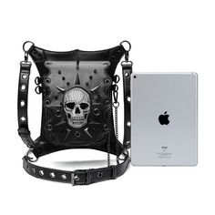 The Unisex Urban PU Tote is designed for the modern urbanite, offering a sleek design, a durable exterior, and a spacious interior. It's the ideal accessory for those who appreciate practicality in their fashion choices. Fany Pack, Punk Backpack, Punk Rock Women, Embroidered Halloween, Fairy Costumes, Hip Pouch, Skull Bags, Punk Women, Punk Skull