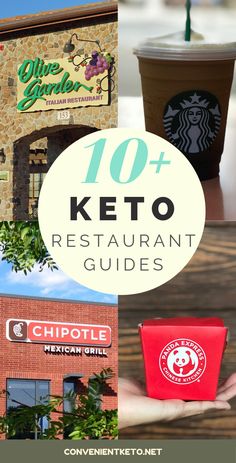 the top ten keto restaurants in america are on this postcard, and there is a hand holding a coffee cup