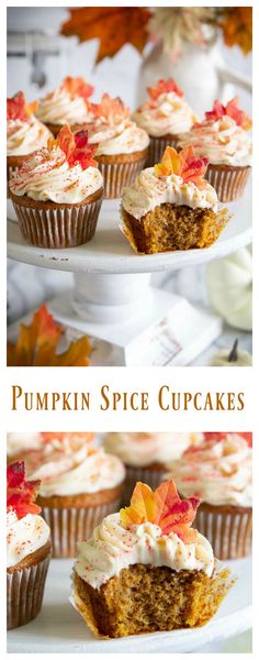 pumpkin spice cupcakes with cream cheese frosting