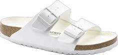 White Double Strap Sandals With Cork-bed Midsoles, White Double Strap Classic Sandals, Classic White Double Strap Sandals, Classic White Sandals With Cork-bed Midsoles, White Birkenstock, White Birkenstocks, Birkenstock Style, Two Strap Sandals, Round Off