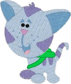 an elephant with a green ribbon around its neck is shown in this embroidery file pattern