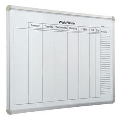 a white board with the words week planner on it