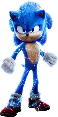 sonic the hedgehog is standing in front of a white background