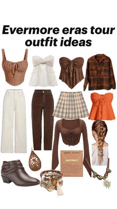 an image of women's clothing and accessories with the words everyone eras tour outfit ideas