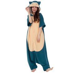 PRICES MAY VARY. Officially licensed Pokémon Snorlax Summer Kigurumi produced by the original Japanese brand SAZAC: Don’t fall for copycat imitations! SAZAC is Japan’s most successful Kigurumi manufacturer, unmatched in both quality and design. Our onesies feature symmetrical faces, professional stitching, thicker fabric and rich, vibrant colors. Adults Kigurumi are One-Size-Fits-All. They are made to be loose fitting and will fit anyone at least five feet tall. XL size is for those 6 feet tall Pokemon Kigurumi, Pokémon Snorlax, Snorlax Pokemon, Pokemon Themed Party, Summer Onesies, Pokemon Snorlax, Pokemon Costumes, Animal Onesie, Cute Pajamas