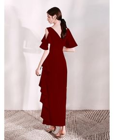 Shop Burgundy Hi Lo V Neck Formal Dress With Ruffles online. All instock with free shipping. Pro since 2009. V-neck Ruffled Maxi Dress For Prom, Formal Fitted V-neck Dress With Ruffles, V-neck Ruffled Evening Dress For Banquet, Evening V-neck Maxi Dress With Ruffles, V-neck Ruffles Evening Dress, Elegant Formal V-neck Dress With Ruffles, Formal V-neck Ruffled Dresses, Formal V-neck Ruffle Dresses, Formal V-neck Dress With Ruffles