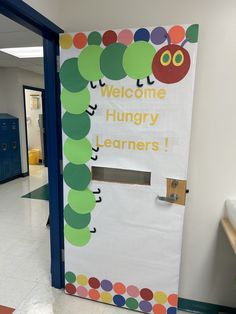 the very hungry caterpillar door is decorated with polka dots