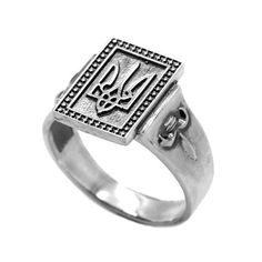 Ukrainian Trident Tryzub Symbol Rectangle Top Ring Signet◆ Features: • SKU: 30126• Brand new sterling ring silver 925. Not plated, 100% solid silver metal! • Approx weight: 6.5 g.;• Processing: 1) Blacked silver 925 2) Shine silver 925.◆ Customization:• Handmade engrave inside the ring for FREE!• For order this item can be made of rose or white 14K Gold.◆ Please, take a look at other our products: SIGNS • SYMBOLS.◆ INDIGO Atelier - more than just jewelry! TRANSLATE with x English Arabic Hebrew P Ukrainian Trident, Indigo Jewelry, Measure Ring Size, Top Rings, Unisex Ring, Silver Pieces, Ring Silver, Cleaning Jewelry, Signet Ring