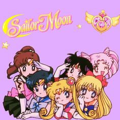 the sailor moon characters are posing together