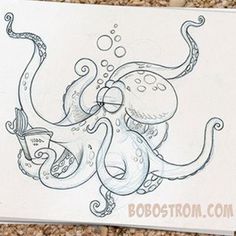 an octopus is holding a book while sitting on the ground