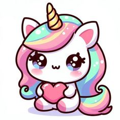 a cute little unicorn with a heart