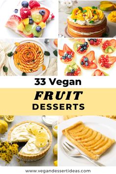 33 vegan fruit desserts with the title overlay