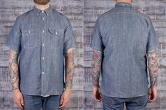 Rogue Territory Work Shirt Hank-Dyed 6oz. Natural Indigo. http://hddls.co/rg-workshirt-ss16 Rogue Territory, Rugged Look, Rugged Style, Japanese Denim, Work Shirt, Work Shirts