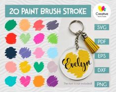 Free Paint Brush Stroke SVG Keyring Pattern #2 | Creative Vector Studio Circle Keychain Svg Free, Acrylic Keychain Painting Ideas, Hair Stylist Svg Free, Paint Svg Free, Acrylic Keychain Svg Free, Round Acrylic Keychain Ideas, Cricut Keychains Diy Acrylic, Keychain Mandala, Svg Keychain