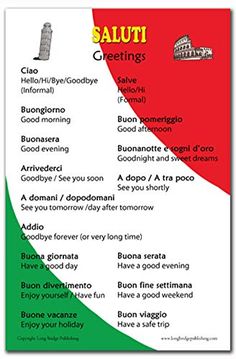 a poster with the words saluti greetings in different colors and font on it