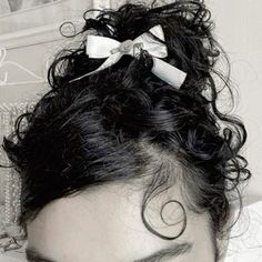 nora hawthorne ★ river styx heathens Dark Curly Hair, Bow Hairstyle, Cute Accessories, Short Curly Hair