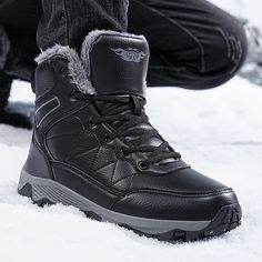 Profitez de la livraison et du retour gratuits pour les nouveaux utilisateurs Winter Boots Men Snow, Winter Hiking Boots, Leather Sneakers Men, Hiking Sneakers, Mens Snow Boots, Waterproof Hiking Boots, Winter Hiking, Winter Snow Boots, Winter Clothing