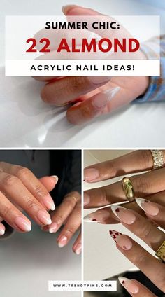 Discover the hottest trends in almond acrylic nails this summer with our collection of 22 chic designs. From vibrant colors to intricate patterns, these nail ideas are perfect for adding a touch of glamour to your summer look. Click to get inspired and find your perfect summer manicure! French Fade, Vibrant Nails