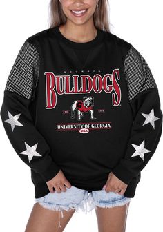 Design Long sleeve, crew-neck sweatshirt Feminine fit Style and Team Spirit Screen-printed team graphics Additional Details Machine washable Officially licensed product Quilted Sweatshirt, Gameday Couture, University Of Georgia, Georgia Bulldogs, Fit Style, Team Spirit, Pullover Sweatshirt, Ncaa, Access Denied