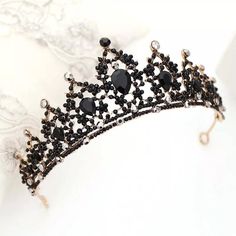 Black Crystal Tiara our Tiaras will come with a sash to tie into a bow, bobby pins may be used for extra support. *warning: may contain small parts, adult supervision required while wearing. Prom Headband, Hair Tiara, Black Tiara, Masquerade Wedding, Crystal Crown Wedding, Bride Headband, Bride Tiara, Princess Jewelry, Crown Bridal