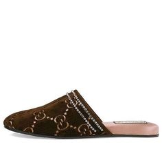 (WMNS) GUCCI Double g Brown Slippers 512423-9JT70-2090 (Women's) Brown Slippers, Velvet Slippers, Shoes Slippers, Stylish Sneakers, Heeled Mules, Perfect Pair, Mule Shoe, Slippers, Shoe Bag