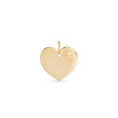 Stone and Strand 10K Yellow Gold I Heart Charm Front Image Colorful Gemstones, Herringbone Necklace, Diamond Charm, Solid Gold Jewelry, Gold Chain Necklace, The Bank, Solid Yellow, Gemstone Colors, White Diamond