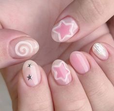 Silly Nails, Cute Simple Nails, Korean Nails, Soft Nails