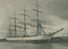 an old photo of a ship in the water