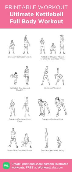 the printable workout poster shows how to do an ultimate full body workout