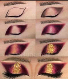 Red Makeup Looks Step By Step, Step By Step Makeup Eyeshadow, Eyemakeup Creative Tutorial, Halloween Eyeshadow Looks Easy, Make Up Eyeshadow Looks, Unique Eyeshadow Looks, Eyemakeup Creative, Makeup Ideas Aesthetic, Halloween Eyeshadow