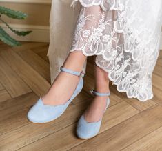 Dana - simple, comfy ballet flats are made of high-quality suede or grain leather. The insole made of a soft calfskin ensures comfort of use. A classic, comfortable flat style, perfect for bride and bridesmaids for comfy wear during wedding or after to change into. Sizes UK, EU, US   and feet dimensions in centimeters and inches 3 UK / 36 EU / 5 US insoles length 24 cm = 9.4 inches 4 UK / 37 EU/ 6 US insoles length 24.5 cm = 9.6 inches 5 UK / 38 EU / 7 U insoles length 25 cm = 9.8 inches 6 UK/ 39 EU/ 8 US insoles length 26 cm = 10.2 inches 7 UK / 40 EU / 9 US insoles length 26.5 cm = 10.4 inches 8 UK / 41 EU / 10 US insoles length 27.5 cm = 10.8 inches 9 UK / 42 EU / 11 US insoles length 28 cm = 11 inches Our shoes are handmade in traditional craftsmanship workshops in Europe. All shoes ar Blue Wedding Flats, Blue Wedding Shoe, Wedding Flats For Bride, Comfy Ballet Flats, Block Heels Wedding, Comfy Wedding Shoes, Bride Flats, Flat Wedding Shoes, Blue Block Heels