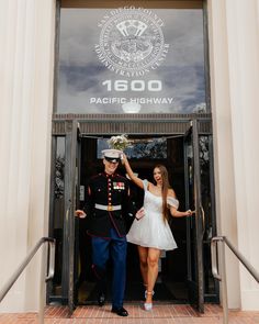 my favorite part about photographing this sweet elopement was watching tourists at the harbor take pictures of Chloe & Caedon because it felt like they were witnessing a scene out of the movie Purple Hearts in real life! I mean, the dress blues, her dress, are you kidding?! A classic San Diego military love story 🇺🇸🥹🫶🏼 • • #militarycouple #campendletonphotographer #homecomingphotographer #sandiegomilitary #socalweddingphotographer #socalengagement #socalwedding #socalproposal #socalcouplesp... Marine Corp Engagement Photos, Marine Wedding Photos, Military Courthouse Wedding, Usmc Dress Blues, Coast Guard Wedding, Military Engagement Pictures, Dreamy Elopement, Usmc Wedding