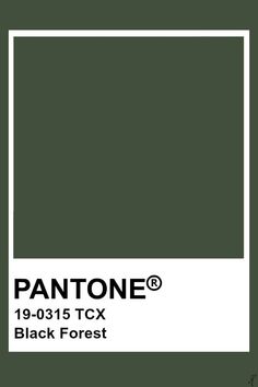 the pantone color is black forest