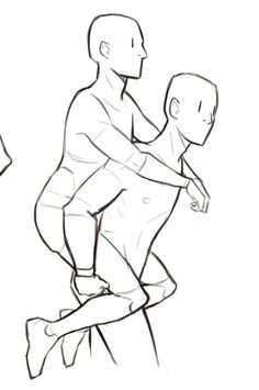 a drawing of a man holding another man's arm in one hand and the other hand on his hip