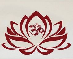 a red and white lotus flower with an ombrephant in the center on a white background