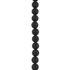 a black beaded necklace on a white background