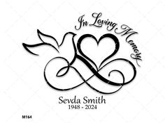 the logo for sevda smith's 25th wedding anniversary, in loving memory