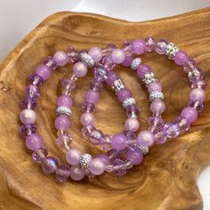 Lavender Stretch Bead Bracelet Made in the USA