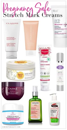 the top ten products for pregnant women to use in their skin care routine, including creams and lotion