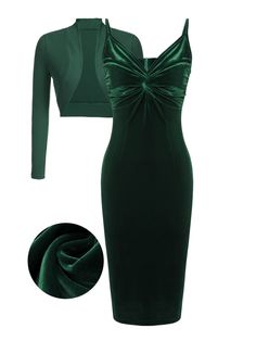 30-70% OFF✓ Fast Shipping✓Retro Stage’s 2PCS Green 1960s Velvet Bodycon Dress offers a rich velvet fabric with a sleek bodycon fit. Perfect for a sophisticated, vintage-inspired look! Retro Stage, Historic Fashion, Wine Red Color, Velvet Bodycon Dress, Retro Beauty, Standard Dress, 1960's Dress, Neckline Designs, Vintage Clothes