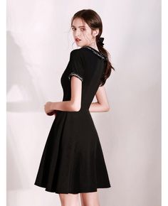 Shop modest short little black party dress with sleeves online. All instock with free shipping. Pro since 2009. Solid Color Fit And Flare Mini Dress For Evening, Elegant Solid Fit And Flare Mini Dress, Black Short Sleeve Midi Dress For Semi-formal Occasions, Black Short Sleeve Midi Dress For Semi-formal, Knee-length Fit And Flare Mini Dress For Night Out, Fit And Flare Short Sleeve Party Dress, Knee-length Black Mini Dress For Party Season, Elegant Black Mini Dress For Party Season, Black Short Sleeve Dress For Formal Occasions