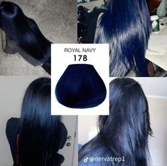 Любимый цвет волос😻😻 Blue Hair On Dark Hair, Midnight Blue Hair No Bleach, Deep Blue Hair Dye, Super Dark Blue Hair, Dark Navy Hair Midnight Blue, Hair Inspo For Dark Hair, Very Dark Blue Hair, Blue Asian Hair, Dark Blue Skunk Stripe Hair